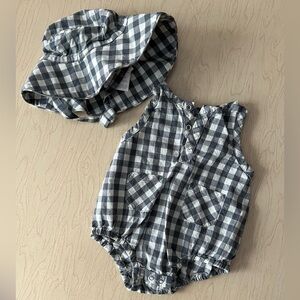 Pehr Onesie & Hat Set Plaid 0-3 Months